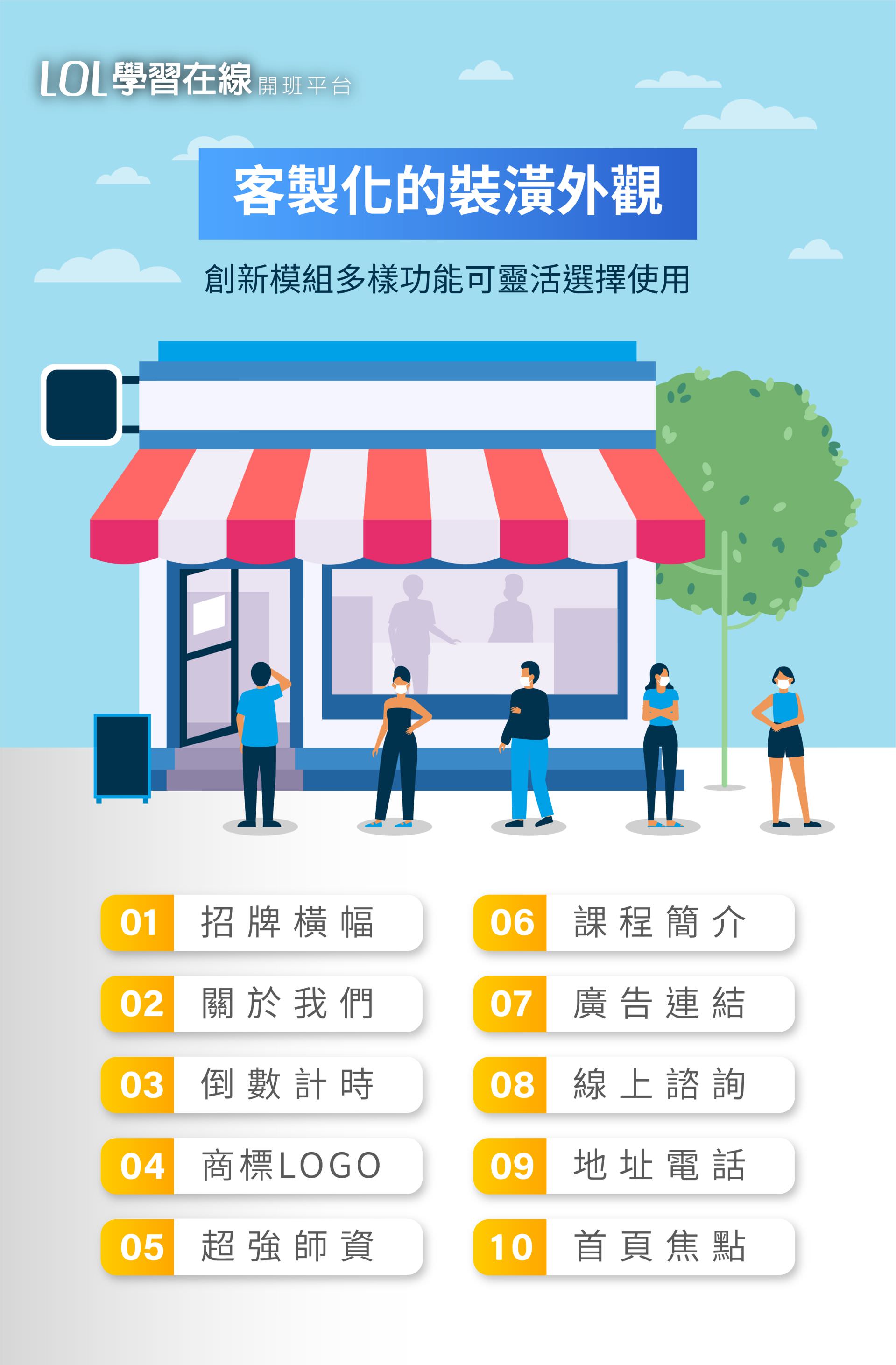 LOL学习在线开班平台拥有客制化的装璜外观